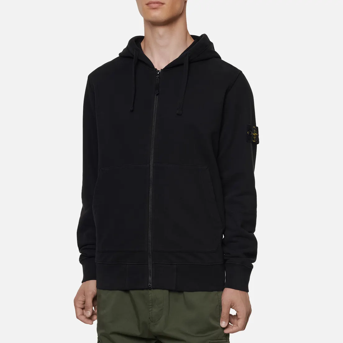 Stone Island Мужская толстовка Hooded Full Zip Brushed Cotton Fleece