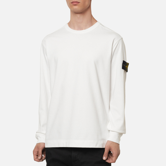 Мужская толстовка Stone Island Classic Crew Neck Heavyweight Cotton White