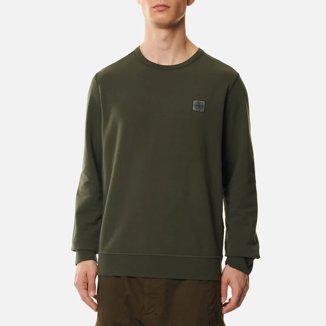 Stone Island Мужская толстовка Compass Patch Logo Crew Neck