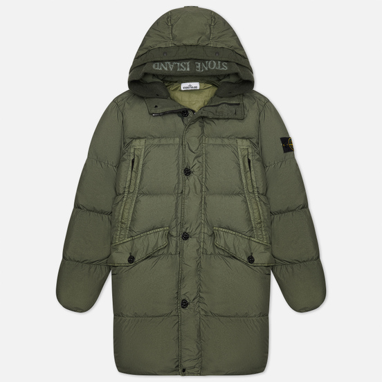 Мужская куртка парка Stone Island Garment Dyed Crinkle Reps Lightweight Nylon Down Moss