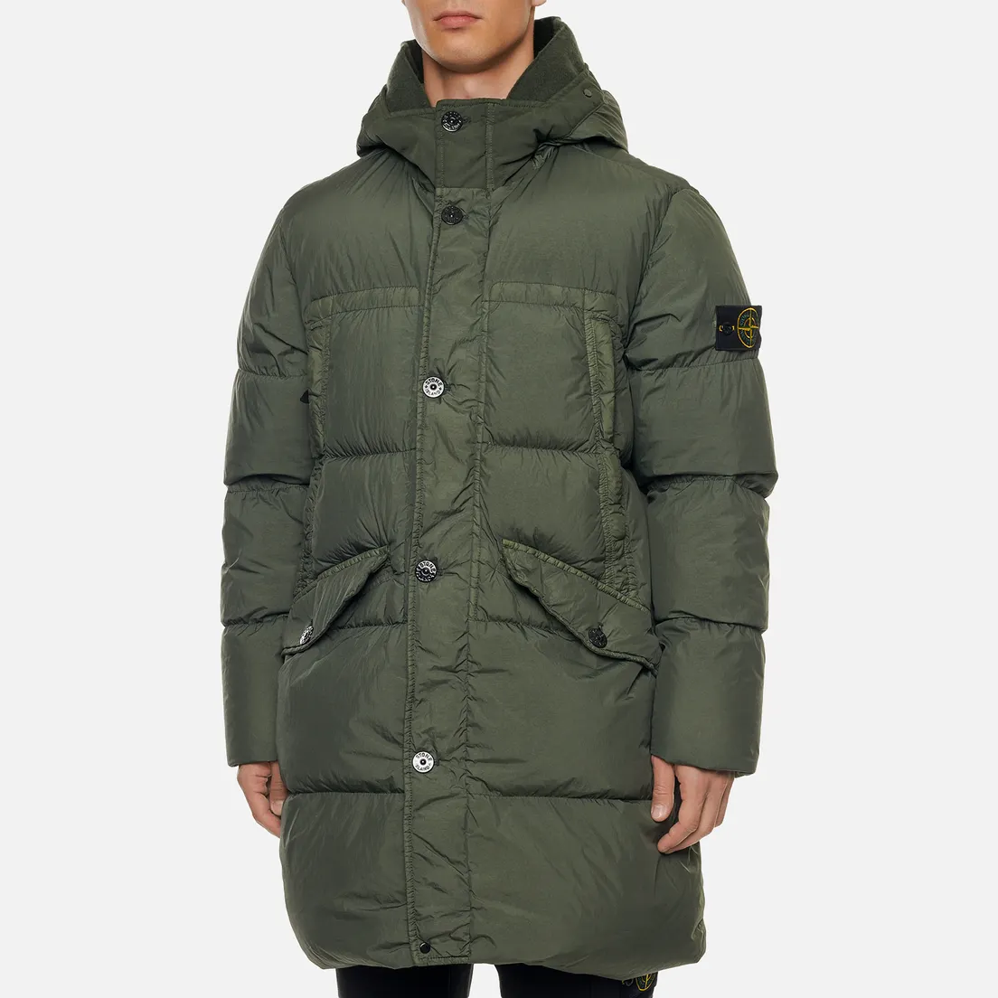 Stone Island Мужская куртка парка Garment Dyed Crinkle Reps Lightweight Nylon Down