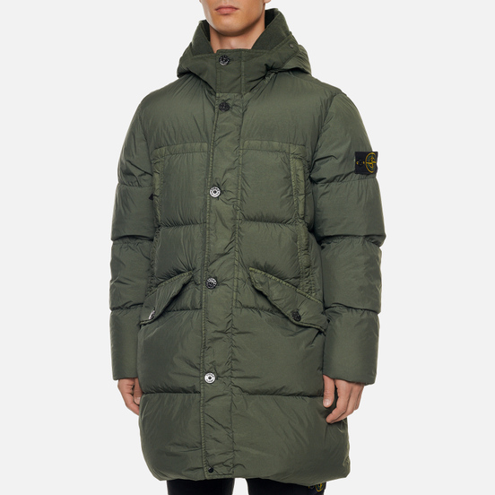 Мужская куртка парка Stone Island Garment Dyed Crinkle Reps Lightweight Nylon Down Moss