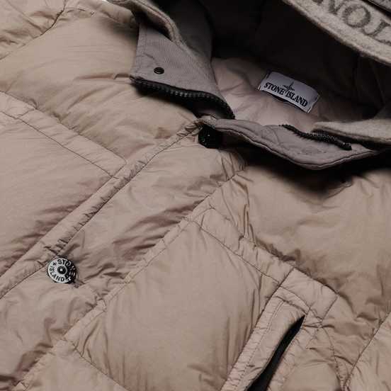 Мужская куртка парка Stone Island Garment Dyed Crinkle Reps Lightweight Nylon Down Fango