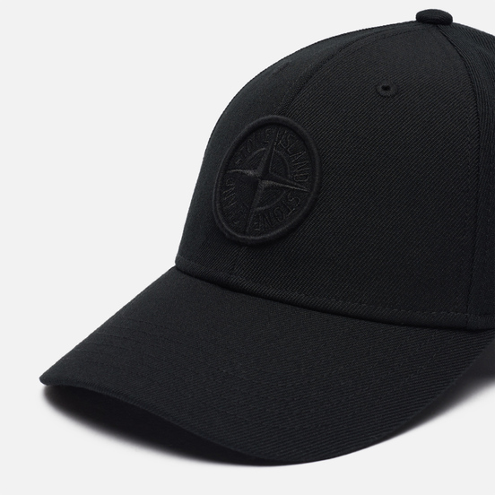 Кепка Stone Island Six Panel Wool/Polyester Gabardine Black