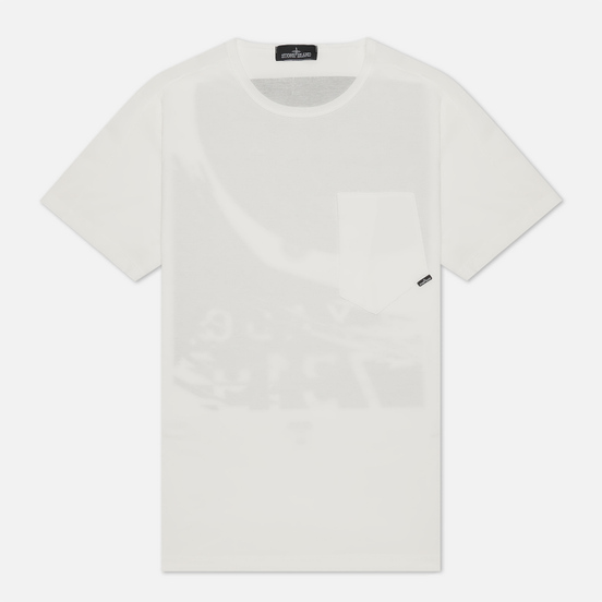 Мужская футболка Stone Island Shadow Project 7319 CXADO Print Back Natural White
