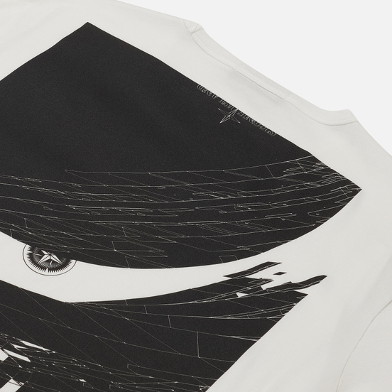 Мужская футболка Stone Island Shadow Project 7319 CXADO Print Back Natural White