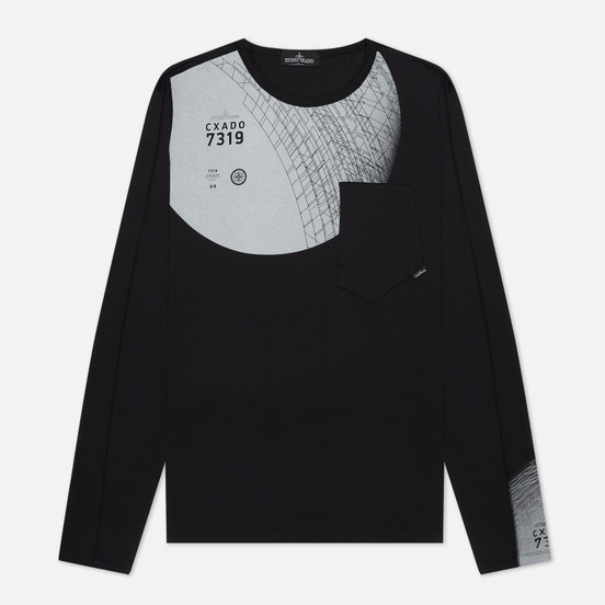Мужской лонгслив Stone Island Shadow Project 7319 CXADO Print Front Black