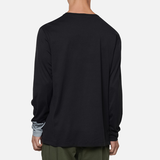 Мужской лонгслив Stone Island Shadow Project 7319 CXADO Print Front Black