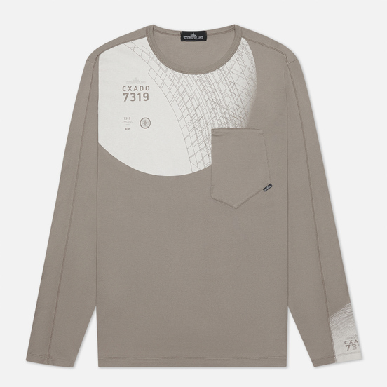 Мужской лонгслив Stone Island Shadow Project 7319 CXADO Print Front Grey