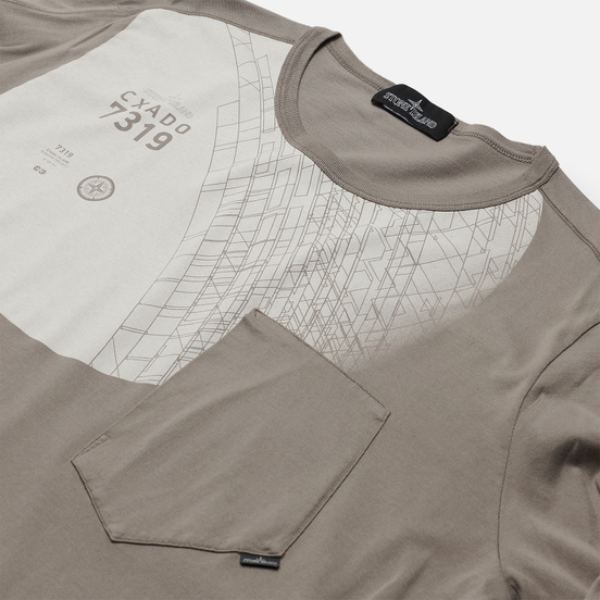 Мужской лонгслив Stone Island Shadow Project 7319 CXADO Print Front Grey