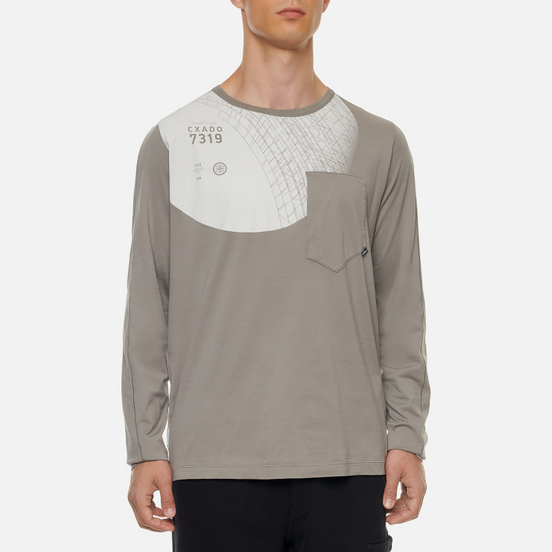 Мужской лонгслив Stone Island Shadow Project 7319 CXADO Print Front Grey