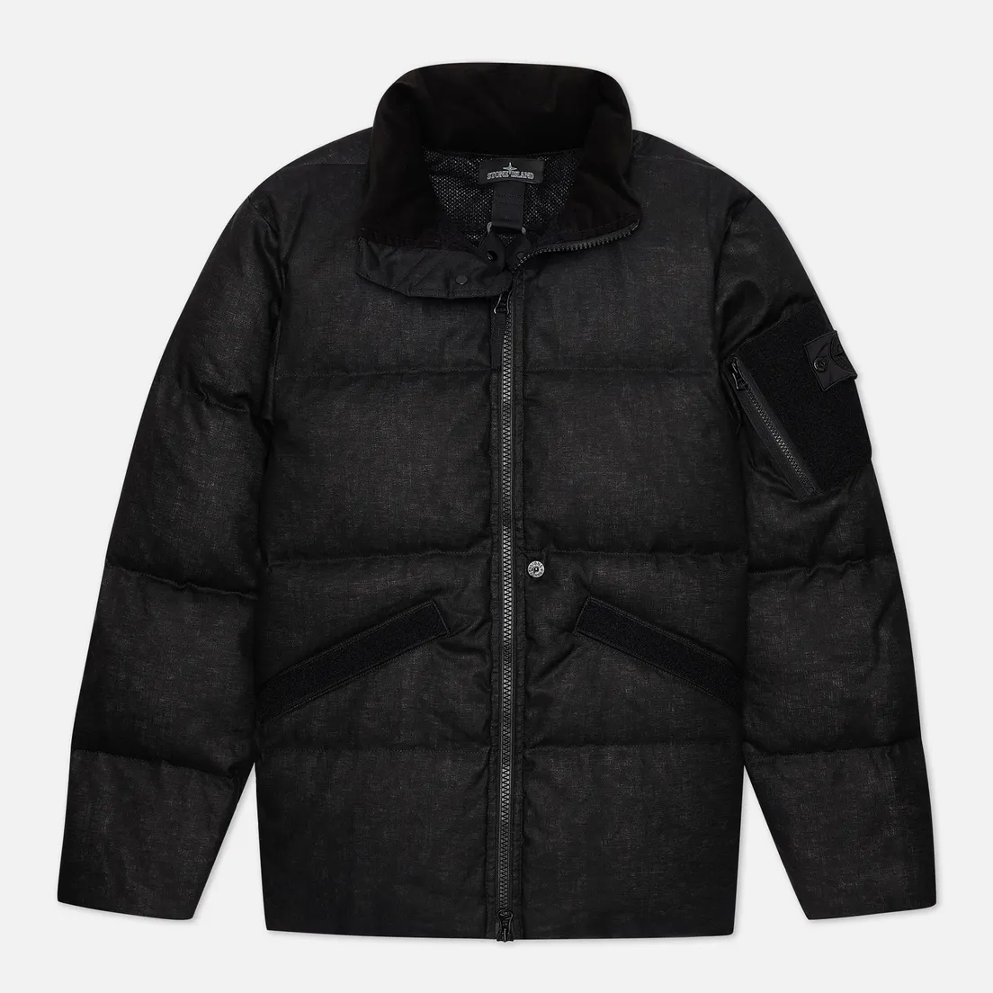 Stone Island Shadow Project Мужской пуховик Rubberized Linen Down