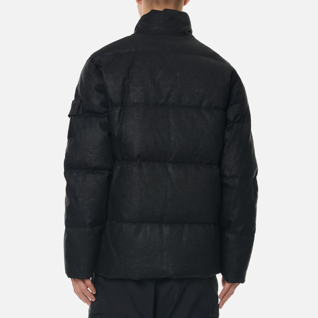 Stone Island Shadow Project Мужской пуховик Rubberized Linen Down