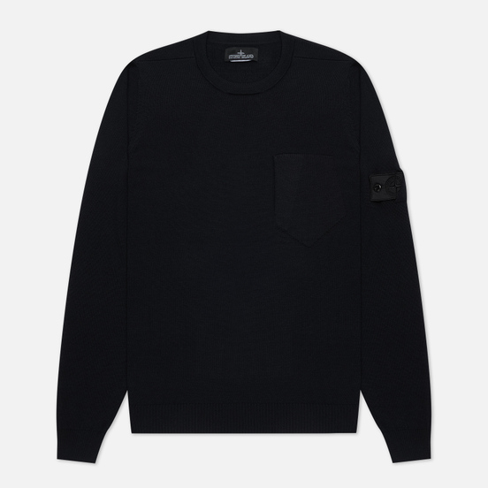Мужской свитер Stone Island Shadow Project Crew Neck Catch Pocket Black