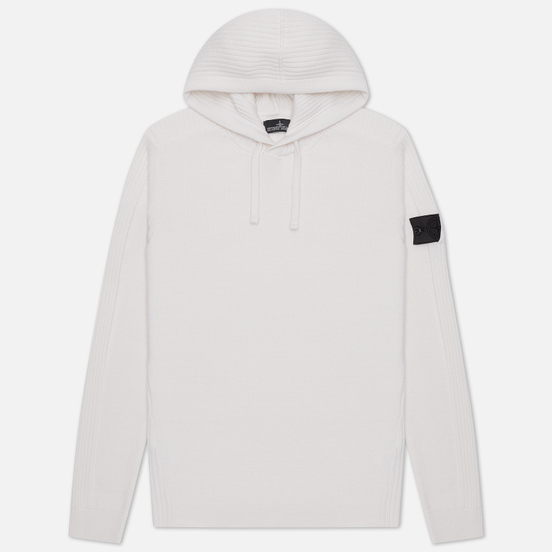 Мужской свитер Stone Island Shadow Project Lana Wool Popover Hoodie Natural White