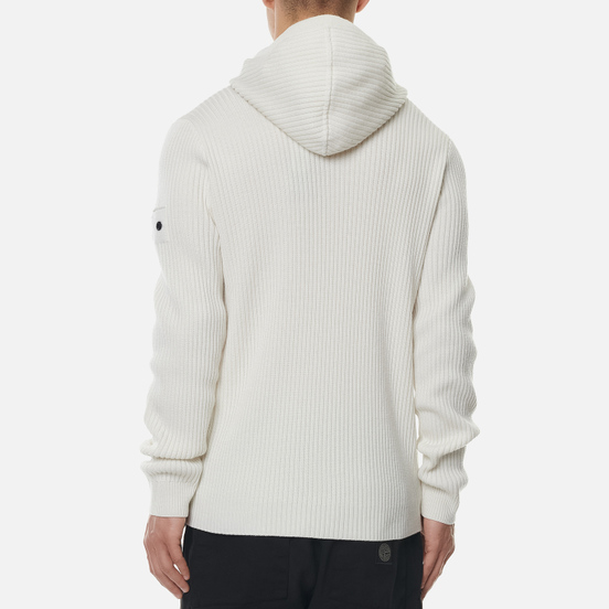 Мужской свитер Stone Island Shadow Project Lana Wool Popover Hoodie Natural White