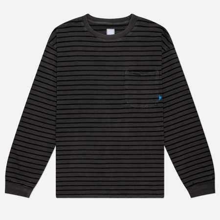 Мужской лонгслив Liberaiders Pigment Dyed Striped, цвет чёрный, размер M Liberaiders®