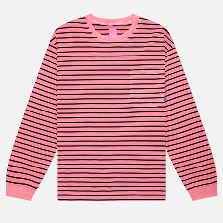Мужской лонгслив Liberaiders Pigment Dyed Striped, цвет розовый, размер M Liberaiders®