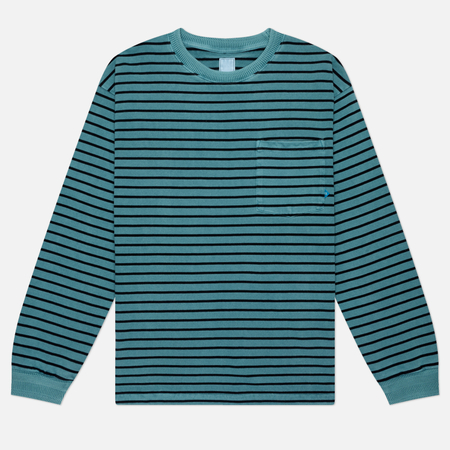 Мужской лонгслив Liberaiders Pigment Dyed Striped, цвет синий, размер M Liberaiders®