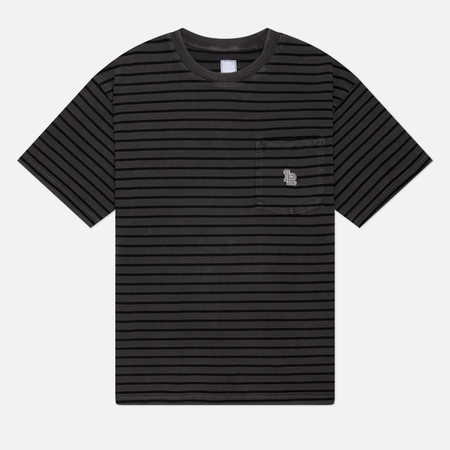 Мужская футболка Liberaiders Pigment Dyed Striped, цвет чёрный, размер M Liberaiders®