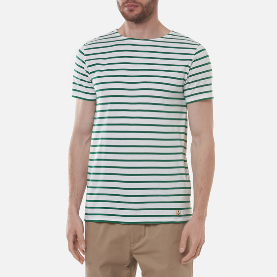 Мужская футболка Armor-Lux Heritage Mariniere Hoedic White/Billard Green