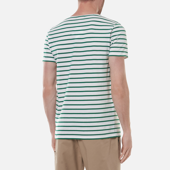 Мужская футболка Armor-Lux Heritage Mariniere Hoedic White/Billard Green