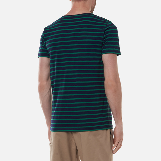 Мужская футболка Armor-Lux Heritage Mariniere Hoedic Navire Navy/Billard Green