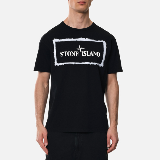 Мужская футболка Stone Island Stencil One Black