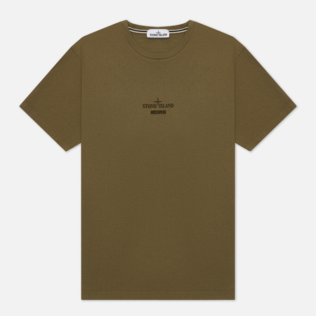 Мужская футболка Stone Island Archivio Project Monobava, цвет оливковый, размер L