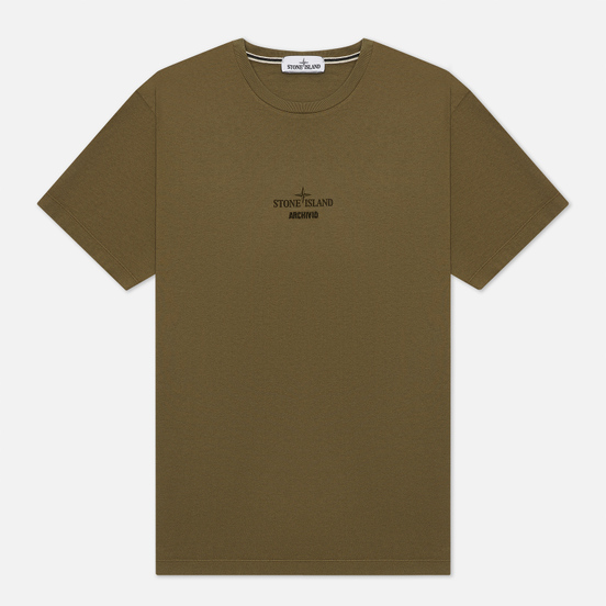 Мужская футболка Stone Island Archivio Project Monobava Olive Green