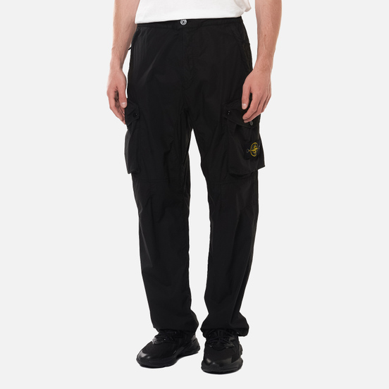Мужские брюки Stone Island Cargo Light Stretch Cotton Tela Black