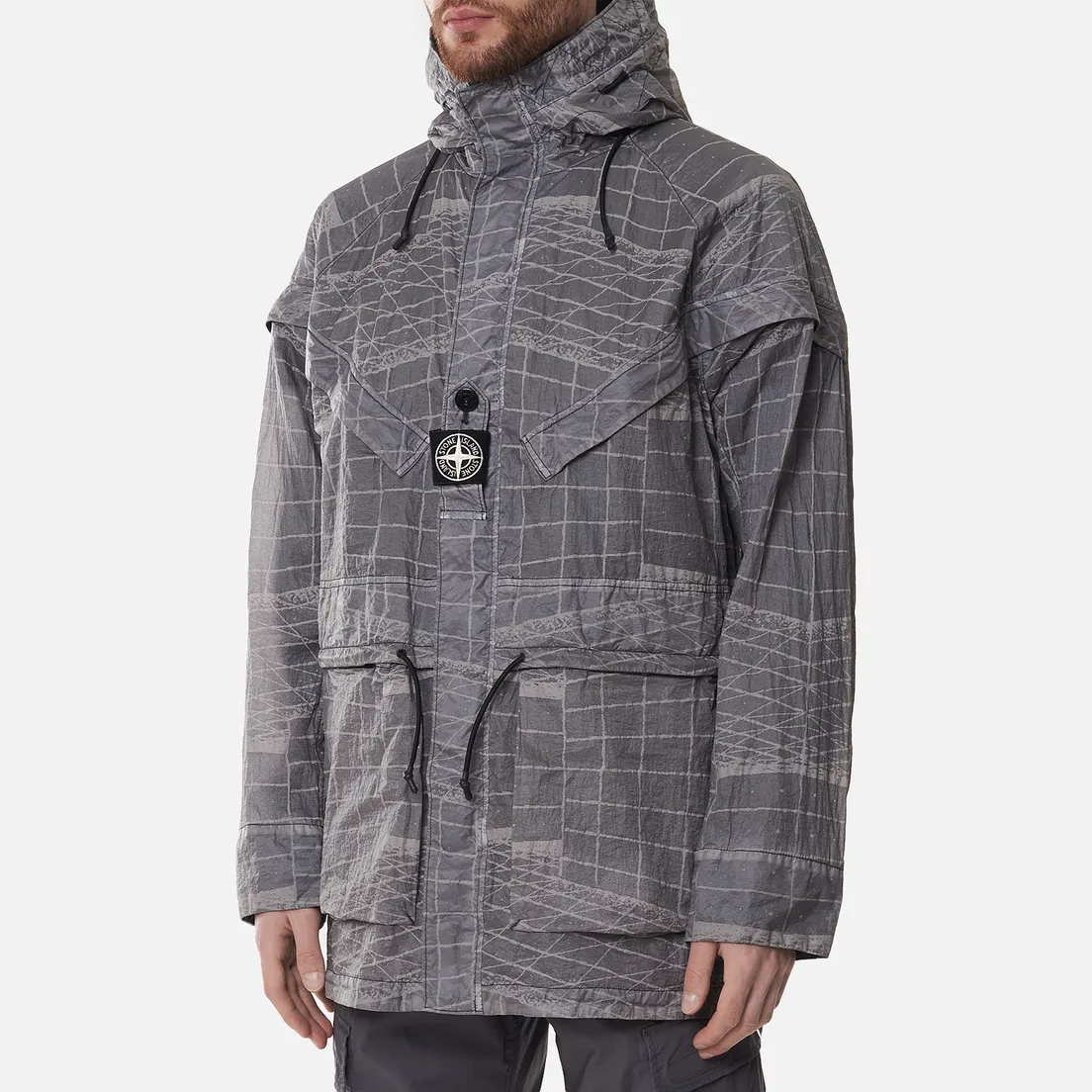 Stone Island Мужская куртка парка Reflective Grid Lamy-TC