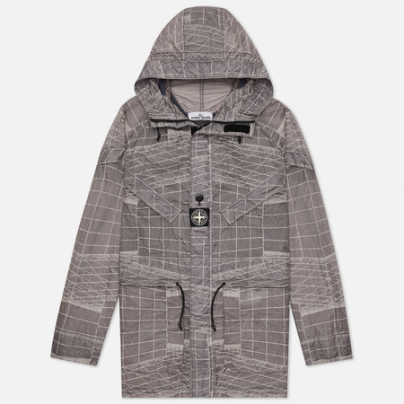 Мужская куртка парка Stone Island Reflective Grid Lamy-TC, цвет серый, размер L