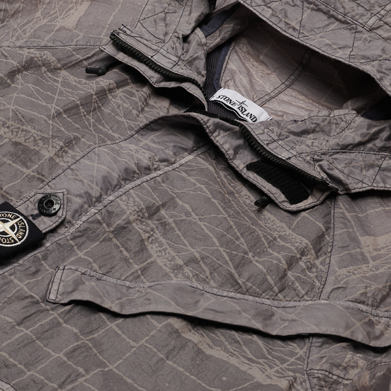 Мужская куртка парка Stone Island Reflective Grid Lamy-TC Pewter Grey