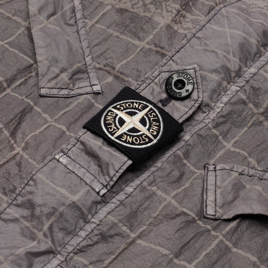 Мужская куртка парка Stone Island Reflective Grid Lamy-TC Pewter Grey
