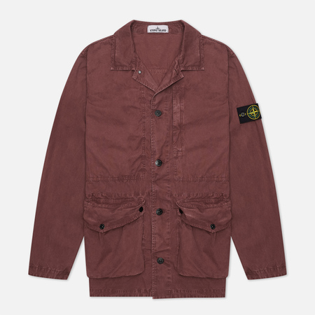 Мужская куртка Stone Island Brushed Cotton Canvas OLD, цвет бордовый, размер XL