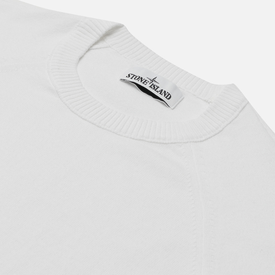 Мужской свитер Stone Island Crew Neck Light Raw Cotton White