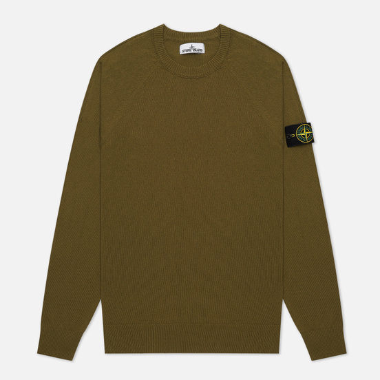 Мужской свитер Stone Island Crew Neck Light Raw Cotton Olive Green