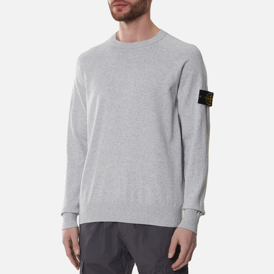 Мужской свитер Stone Island Crew Neck Light Raw Cotton Dust Melange