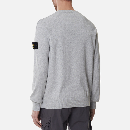 Мужской свитер Stone Island Crew Neck Light Raw Cotton Dust Melange