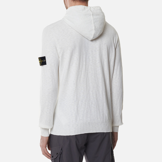 Мужской свитер Stone Island Hooded Cardigan White