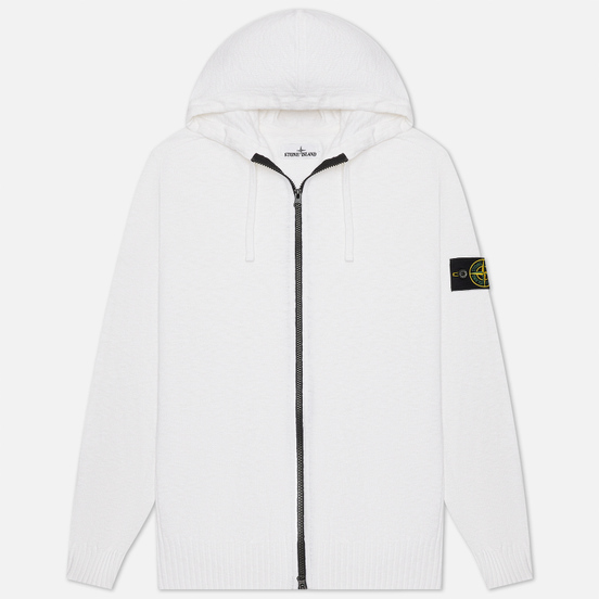 Мужской свитер Stone Island Hooded Cardigan White