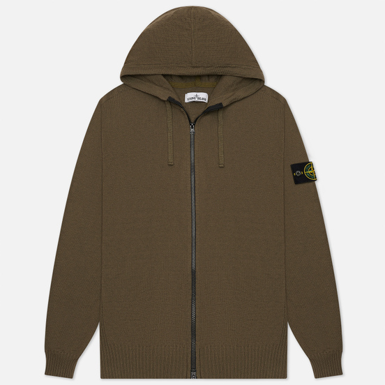 Мужской свитер Stone Island Hooded Cardigan Olive Green