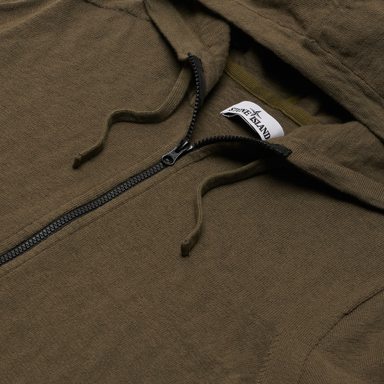 Мужской свитер Stone Island Hooded Cardigan Olive Green