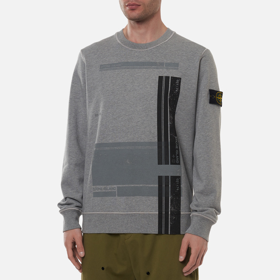 Мужская толстовка Stone Island Block Print Dust Melange