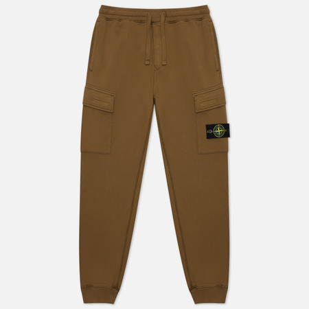 Мужские брюки Stone Island Cargo Cotton Fleece Regular Fit, цвет оливковый, размер XL