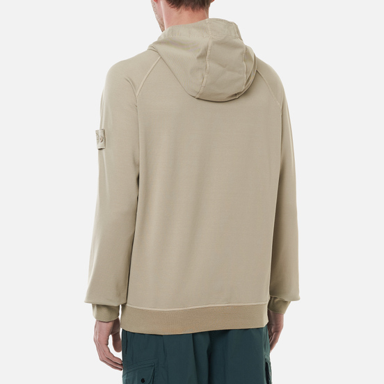 Мужская толстовка Stone Island Ghost Piece Hoodie Cotton Stretch Fleece Beige
