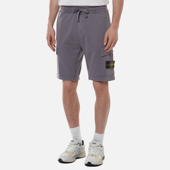 Мужские шорты Stone Island Cargo Bermuda Fleece Regular Fit Pewter Grey