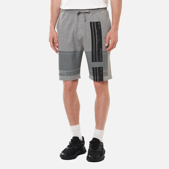 Мужские шорты Stone Island Block Bermuda Cotton Fleece Dust Melange