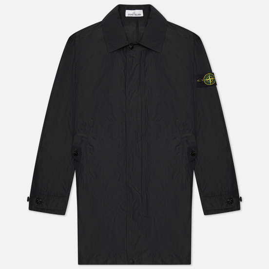 Мужской тренчкот Stone Island Micro Reps Anti-Drop Black